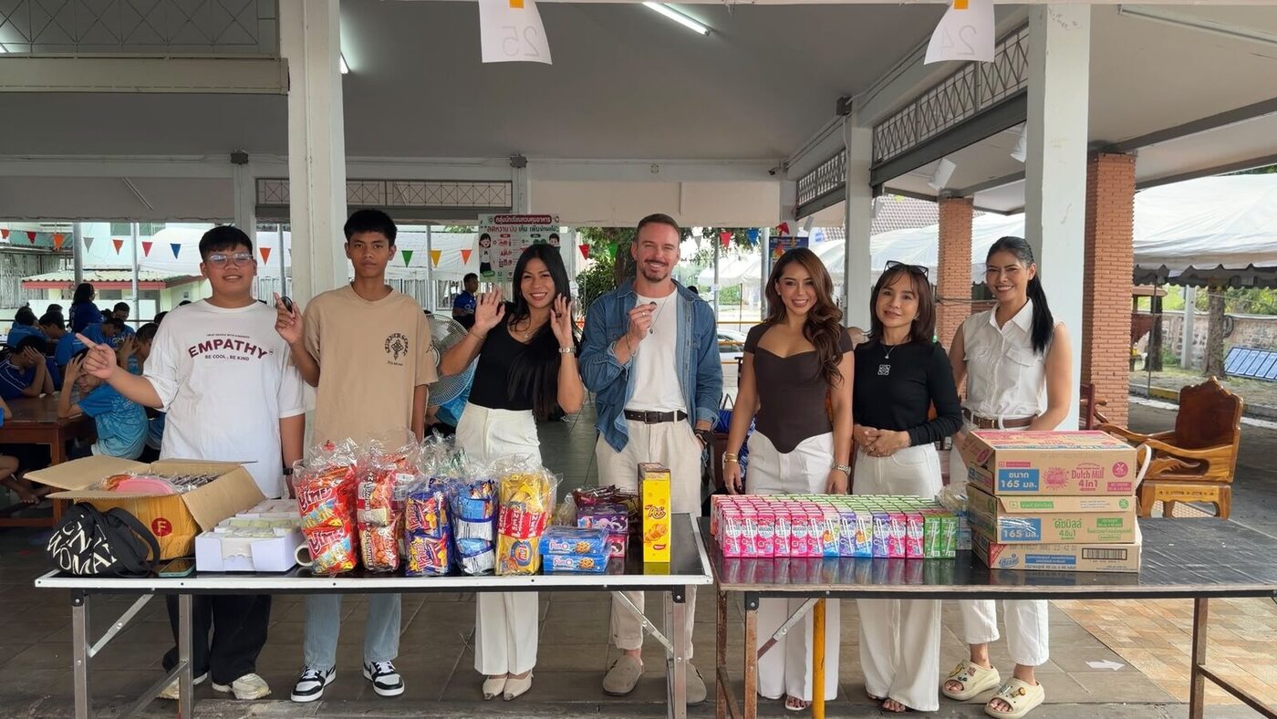 Lunch with students and staff at a school for blind children in Lopburi