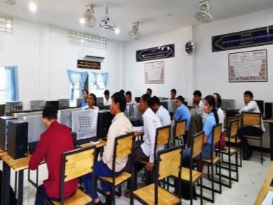 Students in the upper grades gathered as they anticipate their new computer laboratory